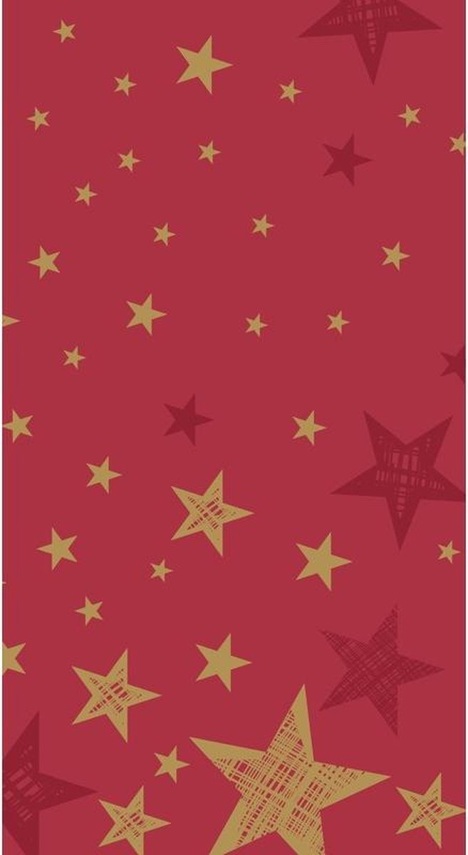 2x Kerst thema tafellaken/tafelkleed rood/goud sterren 138 x 220 cm - Kerstdiner tafeldecoratie versieringen