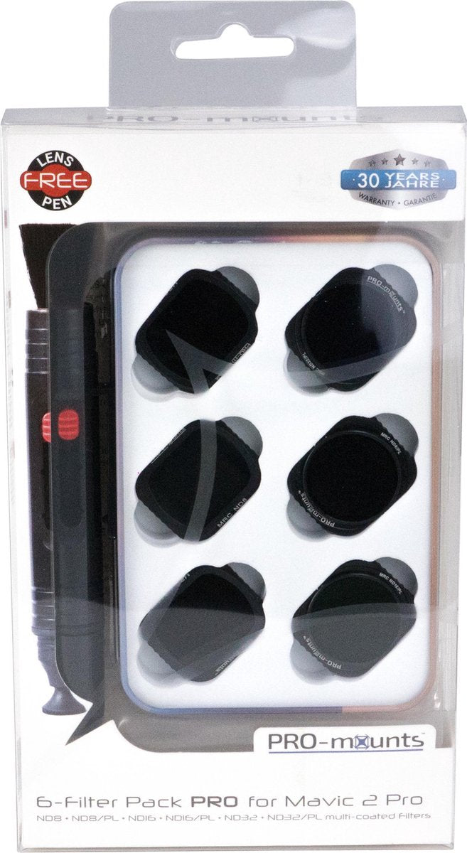 PRO-mounts 6-Filter Pack PRO for Mavic 2 Pro                                                                                                                (ND8 + ND8/PL + ND16 + ND16/PL + ND32 + ND32/PL Multi Coated)