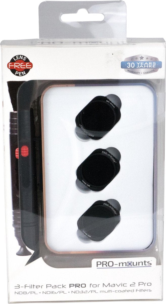 PRO-mounts 3-Filter Pack PRO for Mavic 2 Pro (ND8/PL + ND16/PL + ND32/PL Multi Coated)