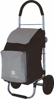 Déluxa - Boodschappenkar / Shoppingtrolley - 55 Liter - Zwart / Lichtgrijs