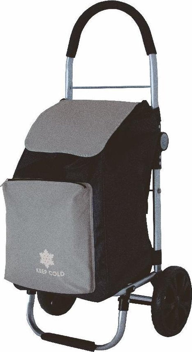 Déluxa - Boodschappenkar / Shoppingtrolley - 55 Liter - Zwart / Lichtgrijs