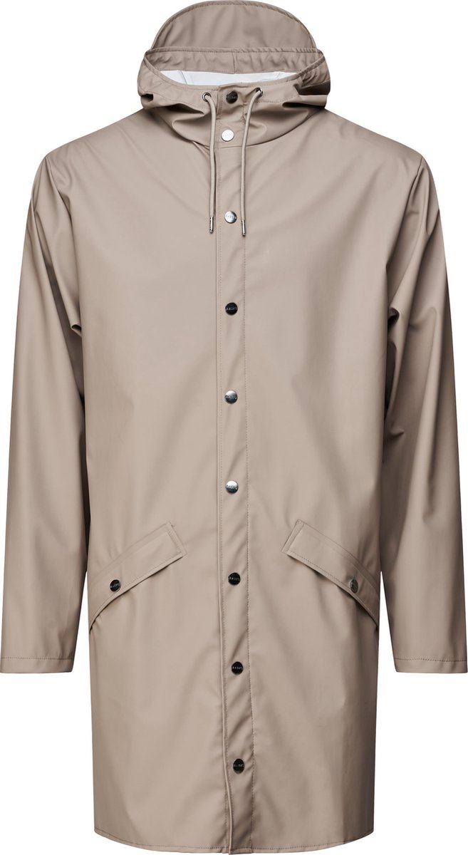 Rains Long Jacket Taupe Unisex - Maat S/M