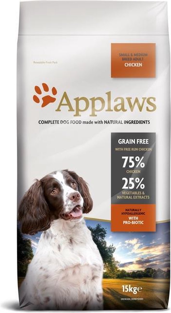 Applaws Hondenvoeding Dry Adult Chicken S&M 15 kg