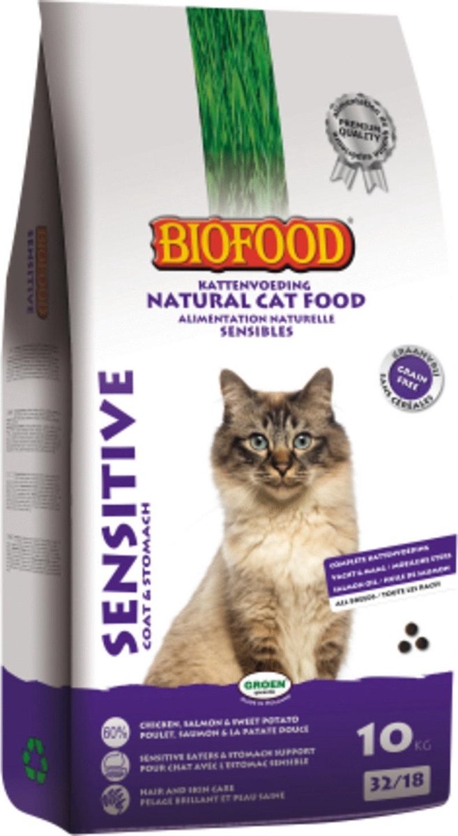 Biofood cat sensitive coat & stomach kattenvoer 10 kg