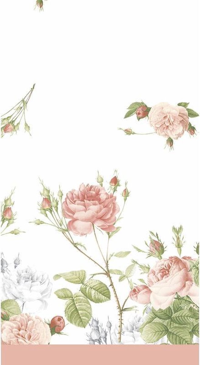 Pioenrozen print tafellaken/tafelkleed 138 x 220 cm