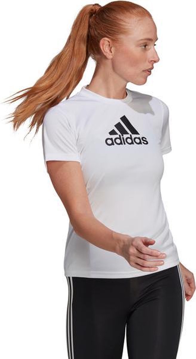 adidas W BL T-Shirt Dames - wit/zwart - maat XL