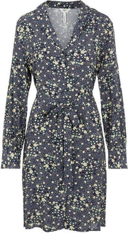 Objfiona L/s Short Dress 115 .c 23035644 Sky Captain/flowers
