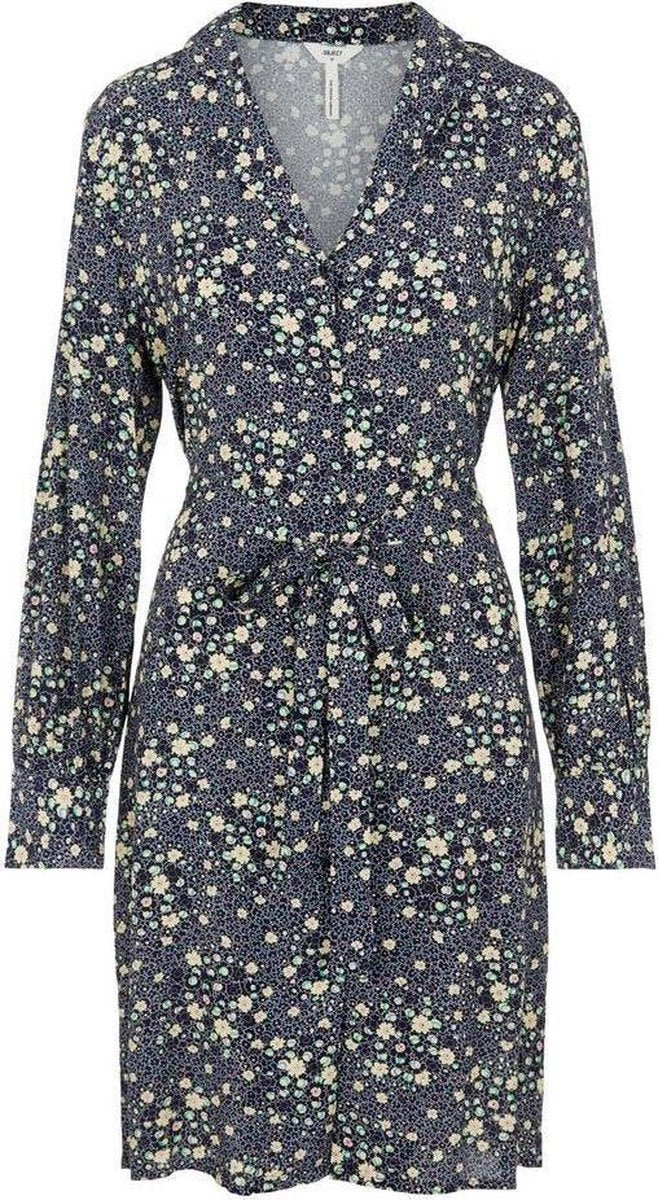 Objfiona L/s Short Dress 115 .c 23035644 Sky Captain/flowers