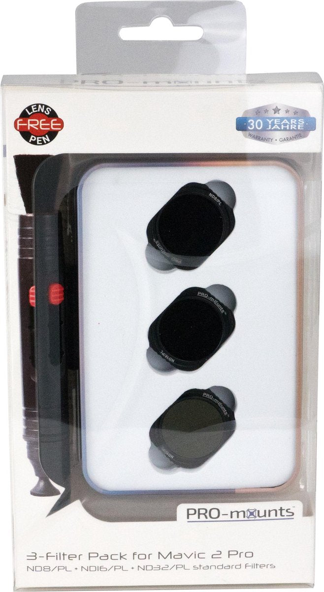 PRO-mounts 3-Filter Pack for Mavic 2 Pro (ND8/PL + ND16/PL + ND32/PL standard)