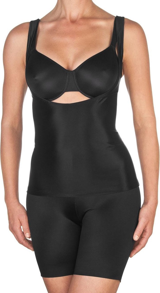 Conturelle Soft Touch Open Bust Top | Zwart