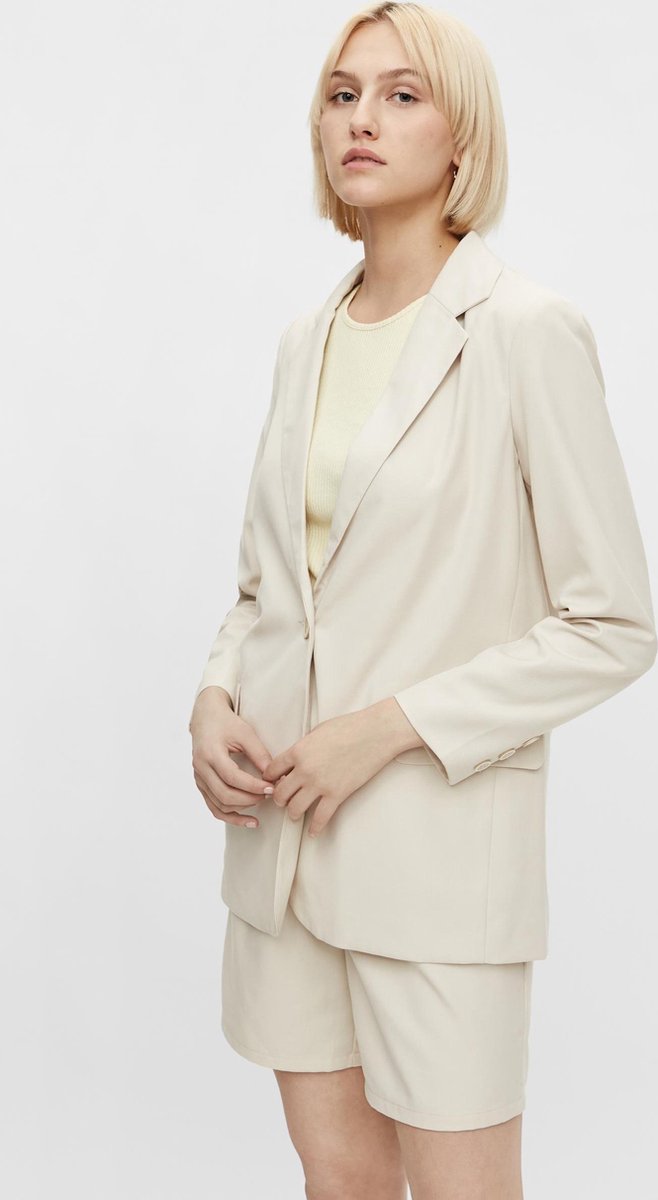 Pieces PCLIMOANE LS BLAZER Birch Dames Blazer - Maat S