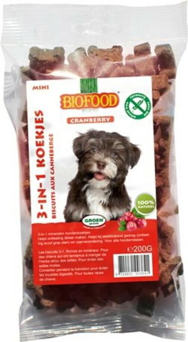12x Biofood 3-in-1 Koekjes Cranberry Mini 200 gr