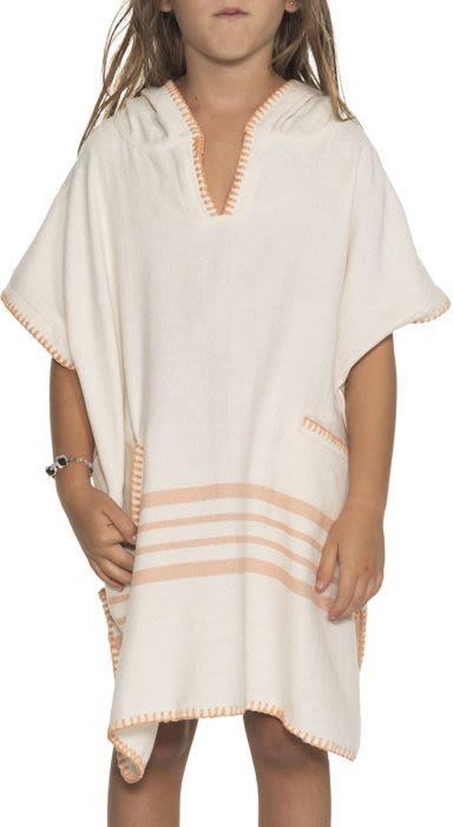 Kinder Strandponcho Natural Melon - Leeftijd 2-3 Jaar - Jongens/meisjes/unisex Pasvorm - Poncho Handdoek Voor Kinderen Met Capuchon - Zwemponcho - Badcape