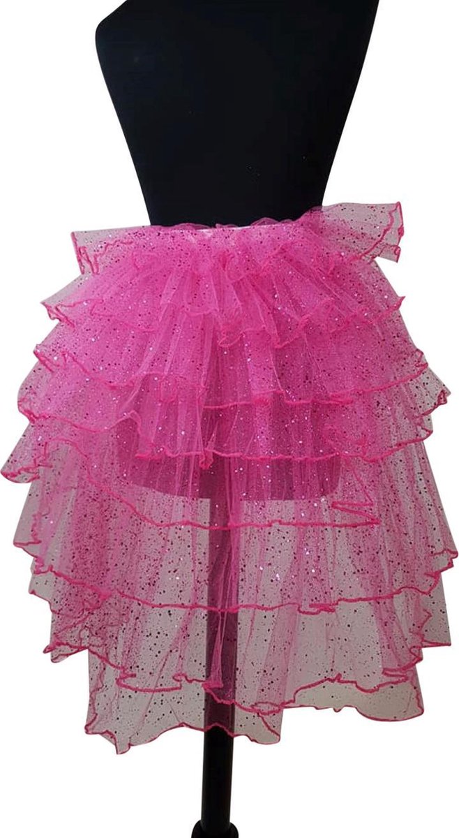 Burlesque rokje pink met glitters