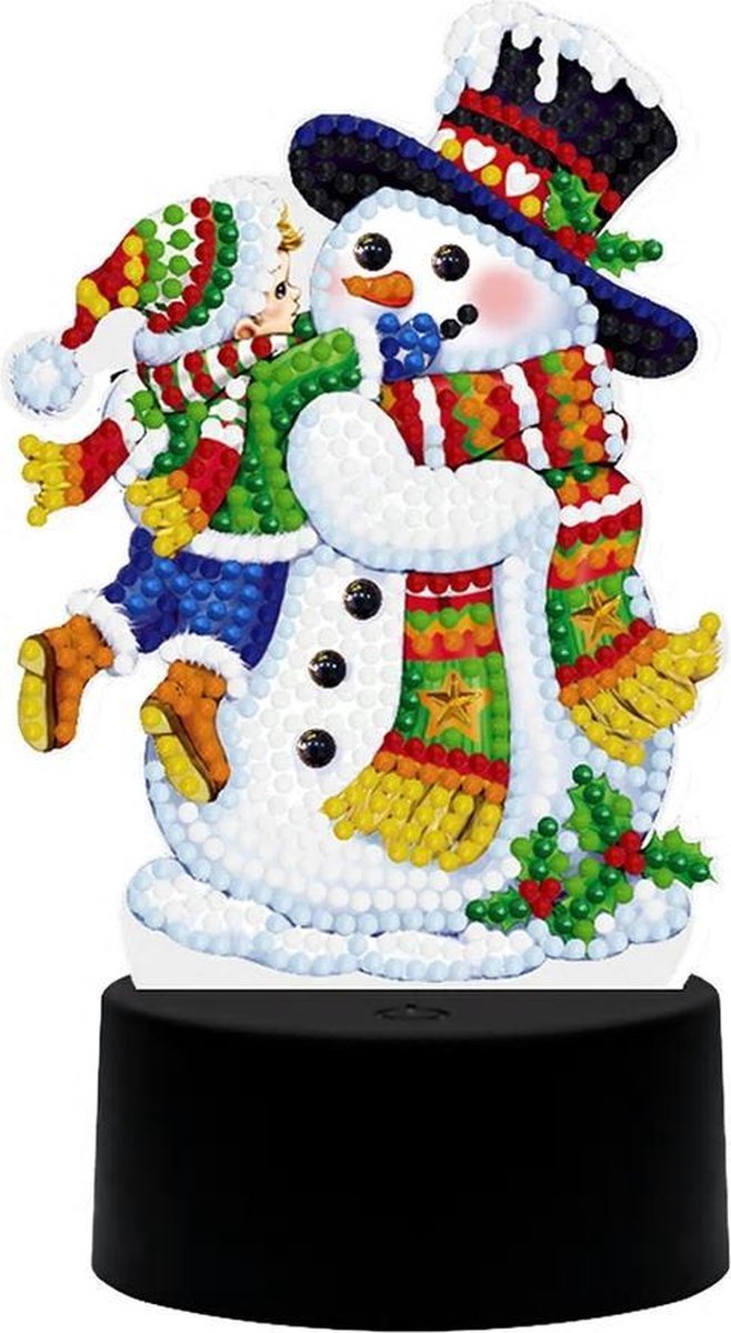 Diamond Painting "JobaStores®" 3D Illusie Lamp Kerst (Sneeuwman)