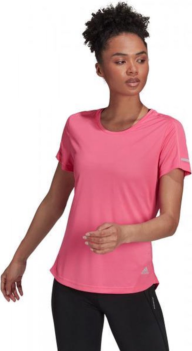 adidas Run It Shirt Dames - roze - maat XL