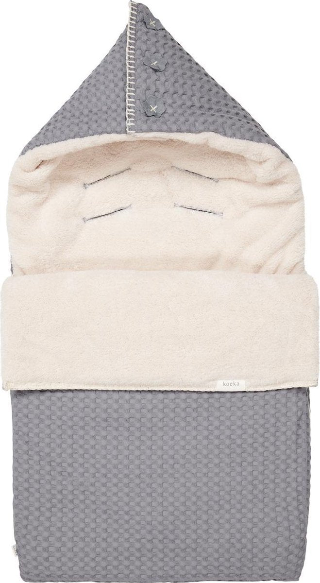 Koeka Voetenzak wafel teddy Oslo 0+ (3 punts) - steel grey/pebble