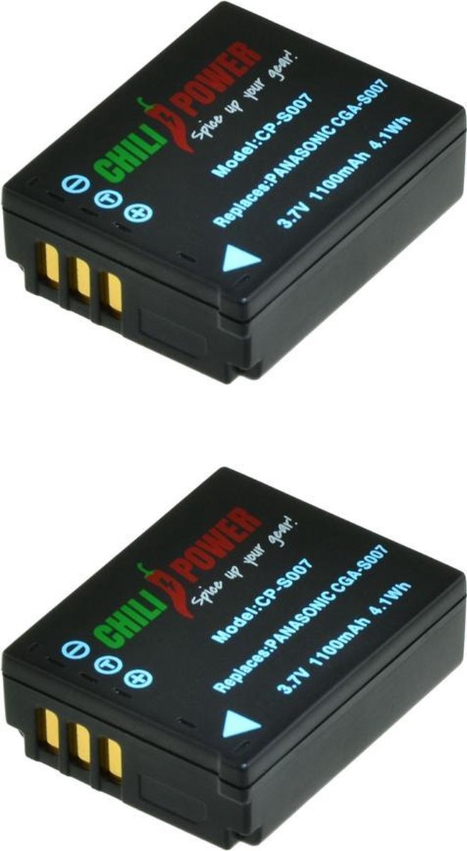 ChiliPower Panasonic CGA-S007E camera batterij - 2 stuks verpakking