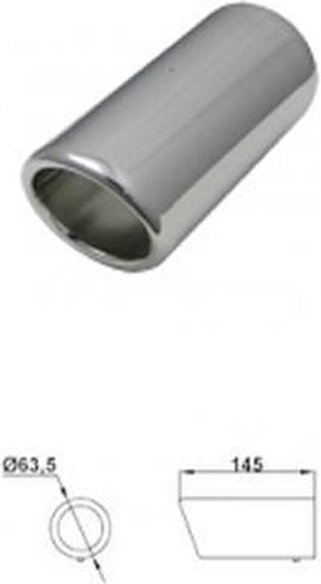 Uitlaatsierstuk RVS Rond 63.5mm - Passend 45-60mm