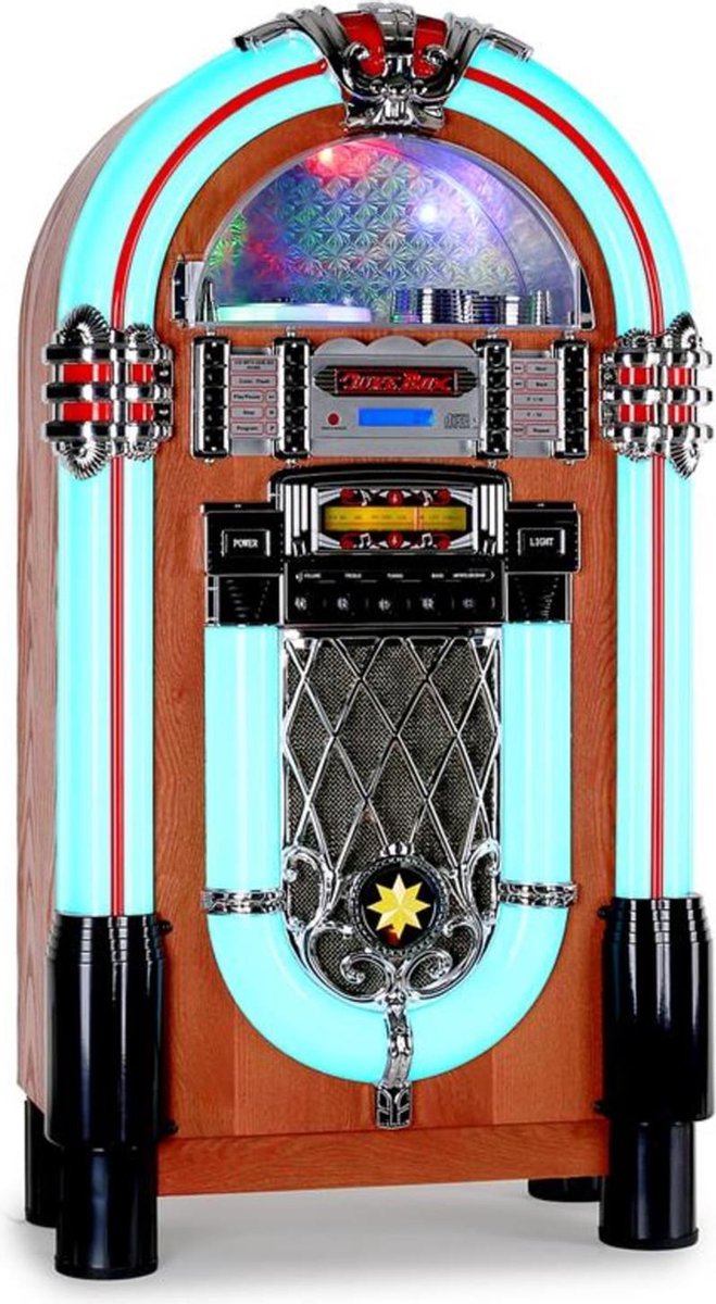 auna Graceland -Jukebox - USB SD AUX - CD speler - AM/FM radio ontvanger