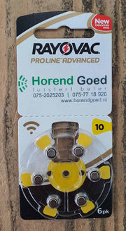 Rayovac Proline Advanced - hoortoestel batterij P10 - gele sticker - Horend Goed