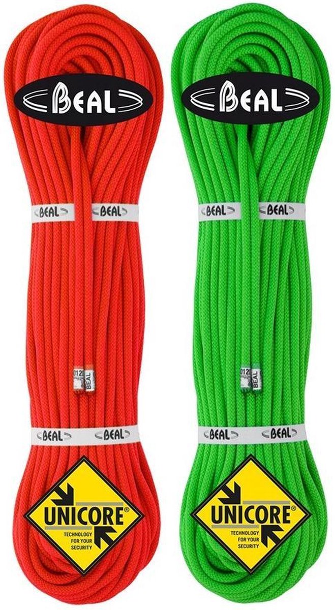 Beal Gully 7.3 Unicore Ultralicht dubbel- en tweelingtouw 50 Meter Groen
