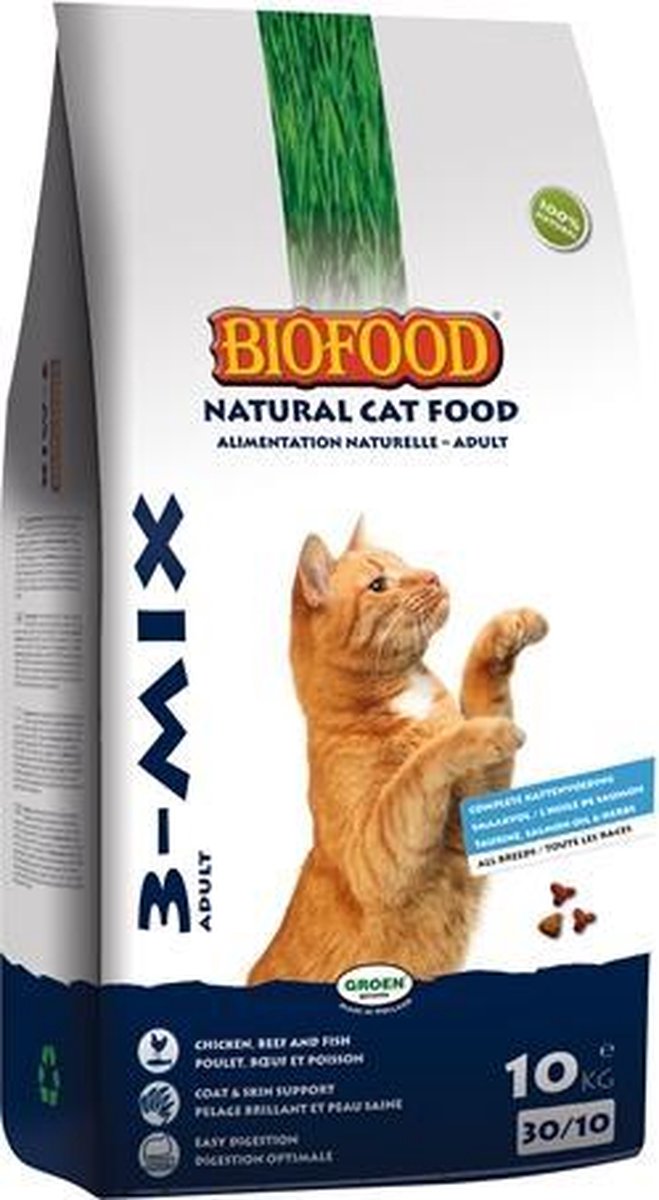 Biofood kattenvoeding kat 3-mix - 10 kg - 1 stuks