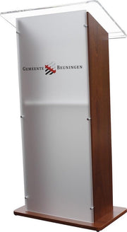Kunststof met notenkleur hout katheder Esmeralda