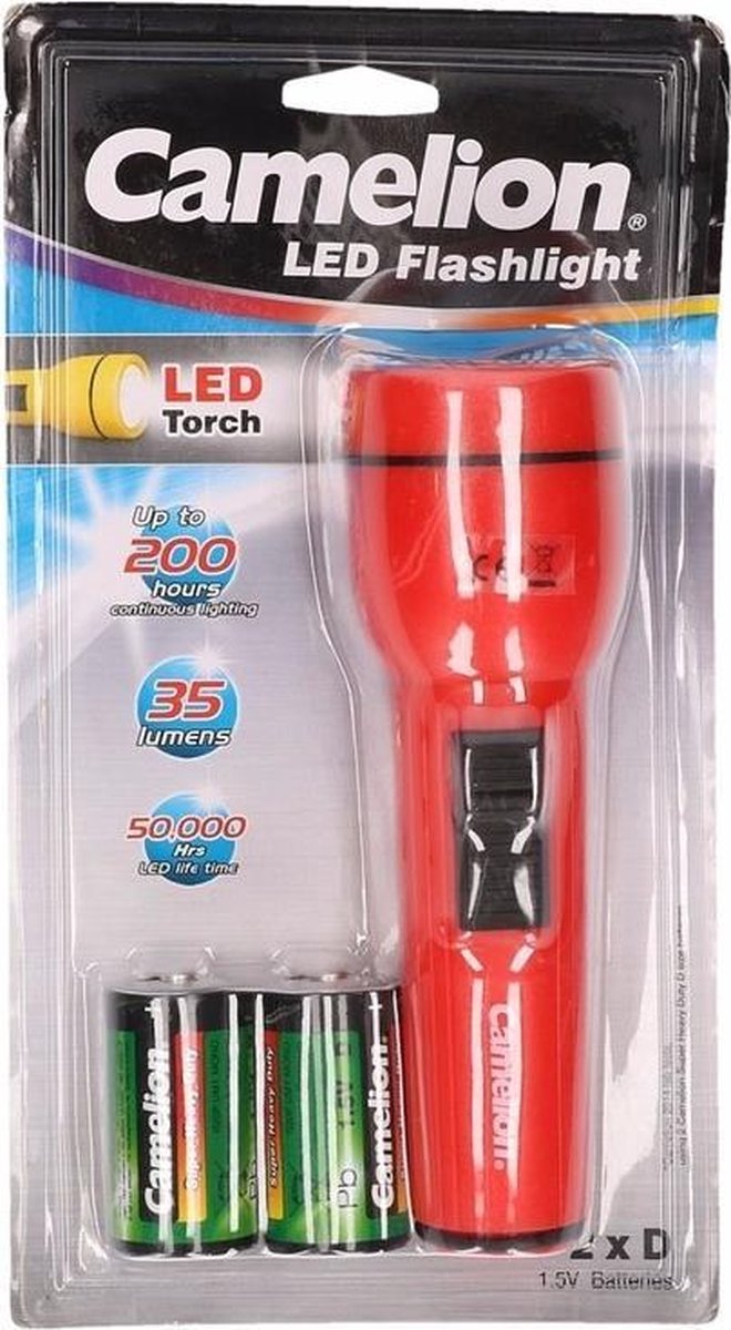 Zaklamp Superbright rood 19 cm
