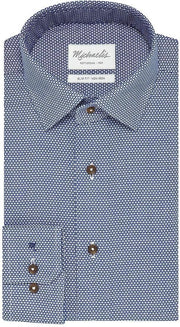 Blauw / wit Birdseye shirt van Michaelis-boordmaat: 37