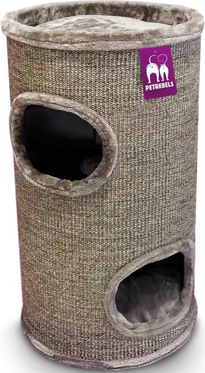Petrebels Dome 80 Krabton voor katten -Cappuccino - Ø 45 x 80 cm - stabiel
