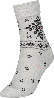 Tommy Hilfiger Boot Sock Folk Tommy 1P Dames Sokken - Maat 35/38