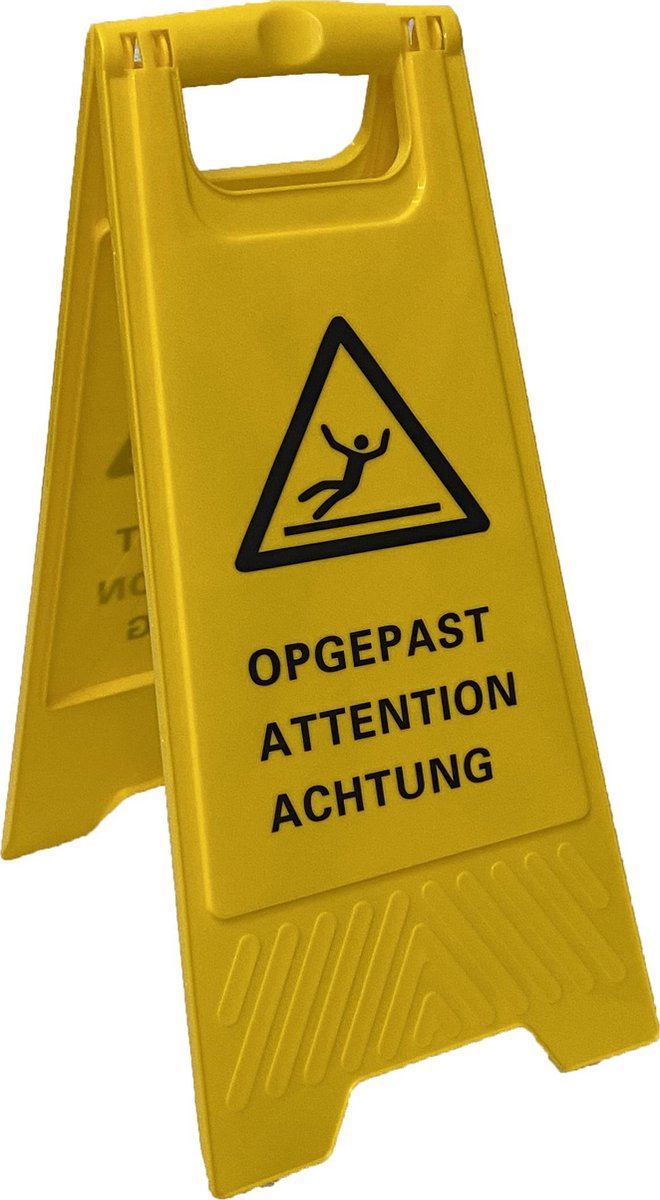Maus waarschuwingsbord  2 stuks gladde natte vloer 4-talig