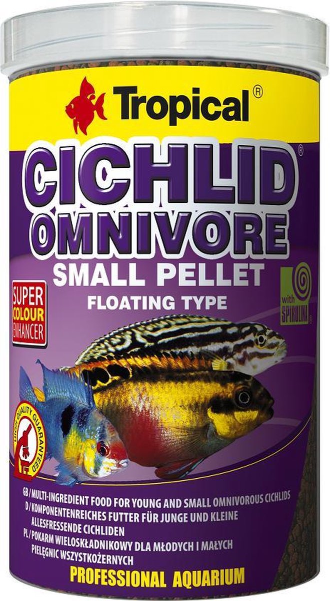 Tropical Cichlide Pellets | Omnivoor Small (1 Liter) | Cichlide Visvoer