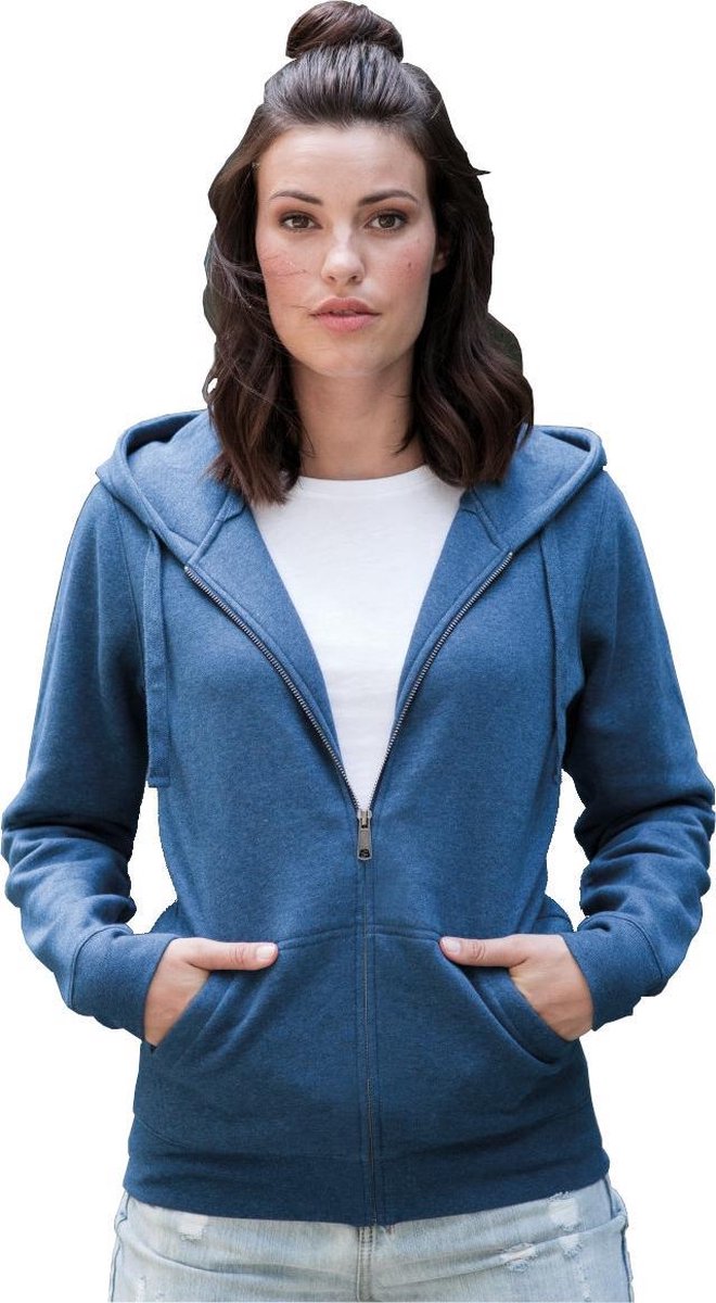 Russell Vrouwen/dames Authentieke Hoodie met rits (Ocean Melange)