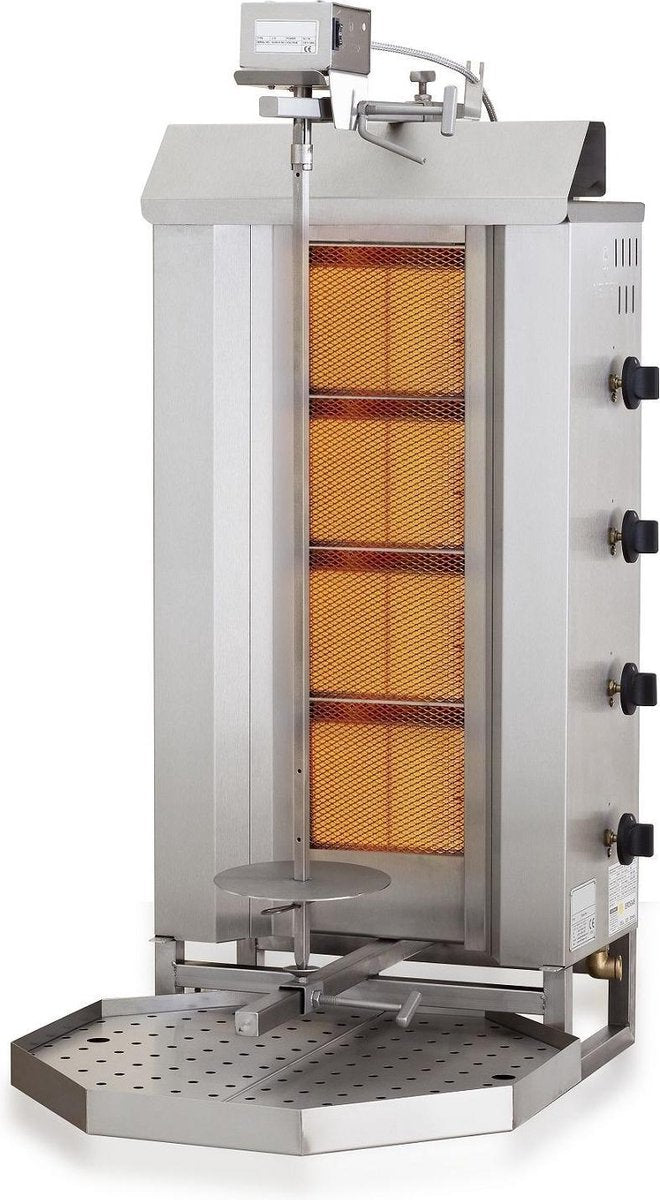 Professionele Combisteel Gyros/Doner Grill Gas Motor Boven 4 Hittezones | 7049.0010 | Horeca