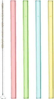 Leonardo Ciao - Glazen Rietjes Kleur - 15cm - 4 stuks - + borstel