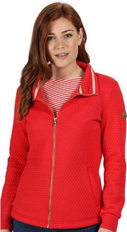 Dames Sulola Coolweave Doorgestikte fleece met volledige ritssluiting Outdoortrui rood