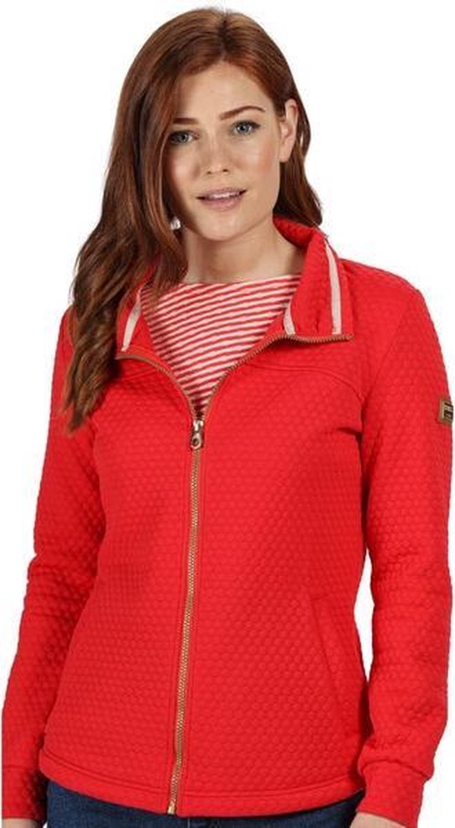 Dames Sulola Coolweave Doorgestikte fleece met volledige ritssluiting Outdoortrui rood