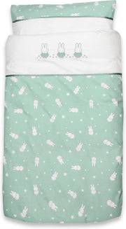DEKBED OVERTREK (100X135 cm) + SLOOP (40X60 cm) NIJN STER | GROEN
