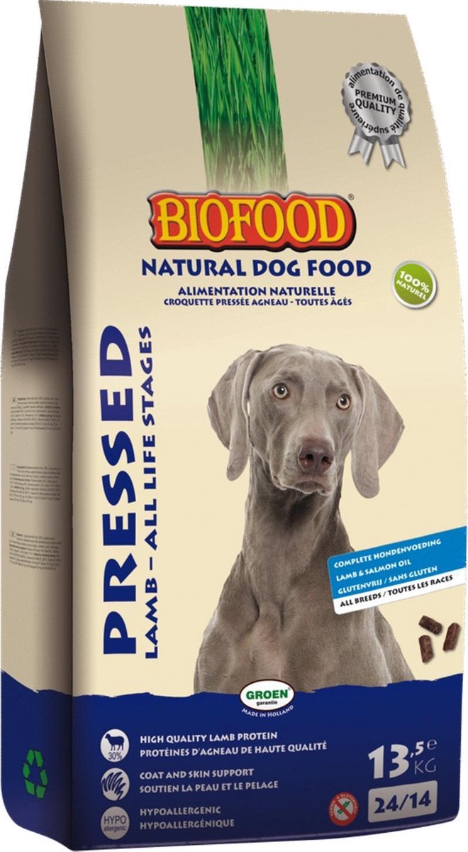 Biofood Geperst Lam & Rijst Premium - Hondenvoer - 13
