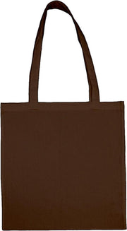 5 Katoenen tasjes bruin 38x42cm lange hengels