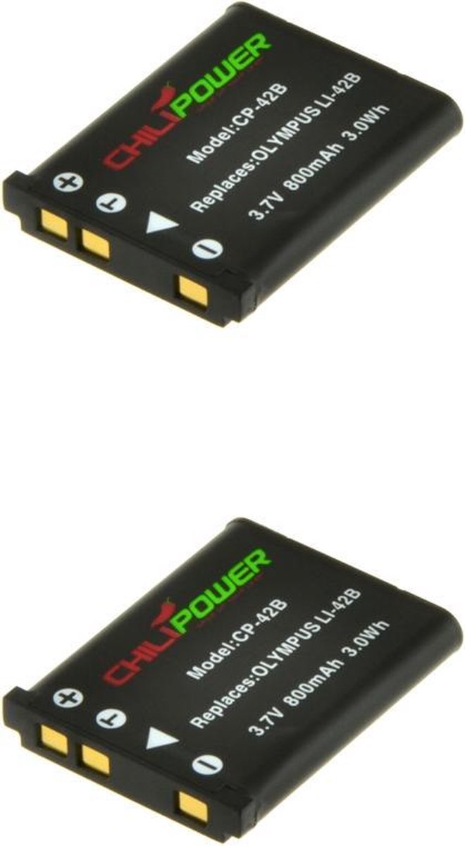 ChiliPower Olympus Li-40B / Li-42B camera batterij - 2 stuks verpakking