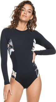 Roxy - UV Badpak voor dames - Longsleeve - Beach Classics - Antraciet/Bloemen - maat XL