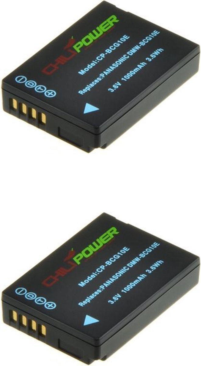 ChiliPower Panasonic DMW-BCG10E camera batterij - 2 stuks verpakking