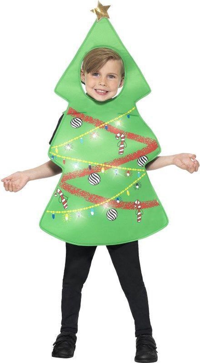 Christmas Tree Costume Green with Light Up Tabard