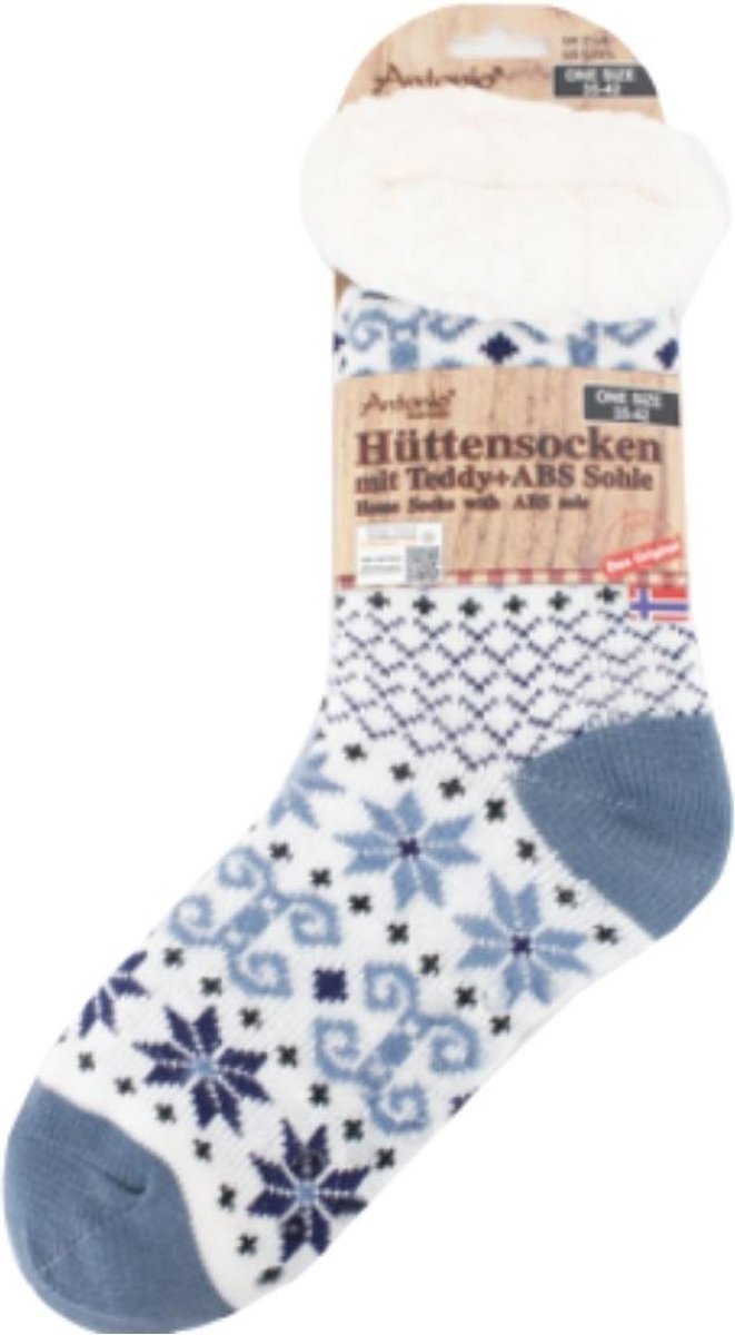 Huissokken Dames | Huissokken | Huissokken Dames Anti Slip | Fashionstar | Pantoffels dames | Sokken Dames | Donkerblauw voor dames | One size |Blauw