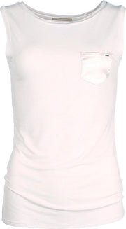 The Timeless Sleeveless Shirt - Ivory (gebroken wit) - XS - bamboe kleding dames