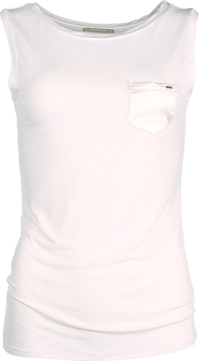 The Timeless Sleeveless Shirt - Ivory (gebroken wit) - XS - bamboe kleding dames