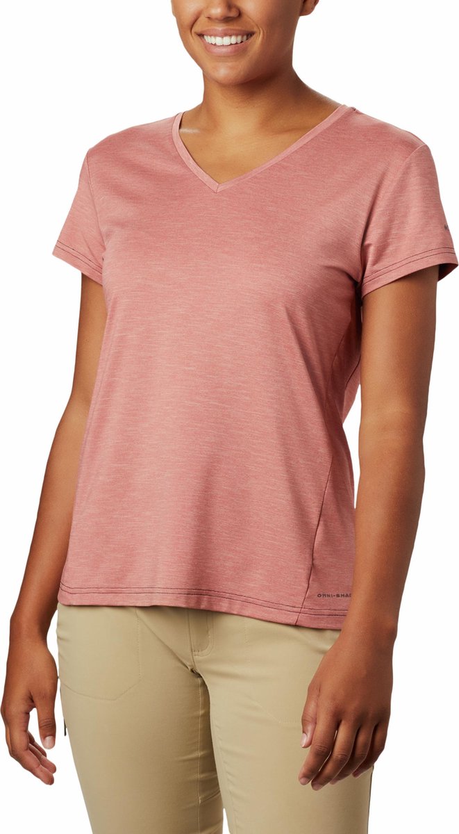 Columbia Bryce Ss Tee Outdoorshirt Dames - Dark Coral Heat - Maat S